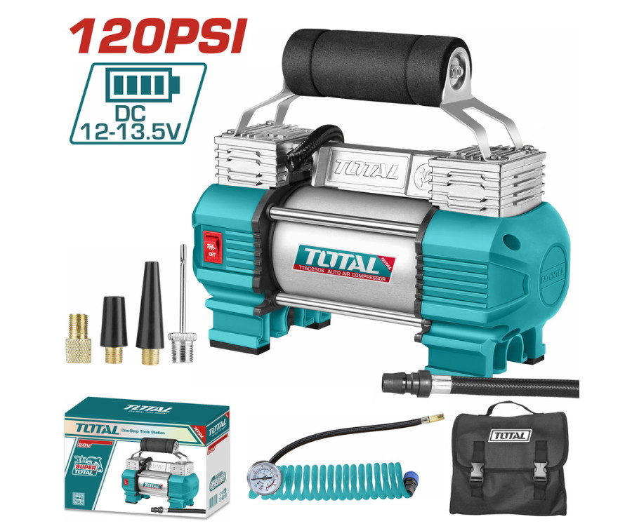 Κομπρεσέρ Αέρος Αυτοκινήτου 12V Με Φως 10bar Total TTAC2506
