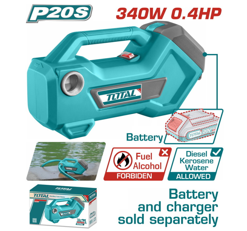 Αντλία Μεταφοράς Υγρών Μπαταρίας 20V Total TTPLI2001 Χωρίς Μπαταρία & Φορτιστή