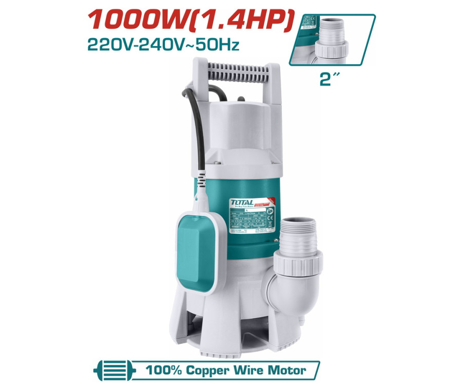 Υποβρύχια Αντλία Ακαθάρτων Υδάτων 1000W Total TWP810001
