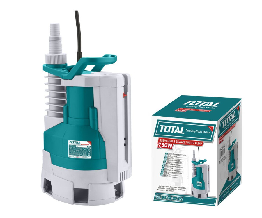 Υποβρύχια Αντλία Ακαθάρτων Υδάτων με Εσωτερικό Φλοτέρ 750W Total TWP87503
