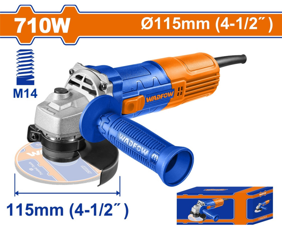 Γωνιακός Τροχός 710W Ρεύματος 115mm Wadfow WAG15761
