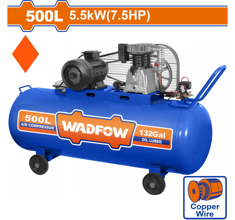 Αεροσυμπιεστής Ιμάντα 500L 7.5HP Τριφασικός Wadfow WAP4R35