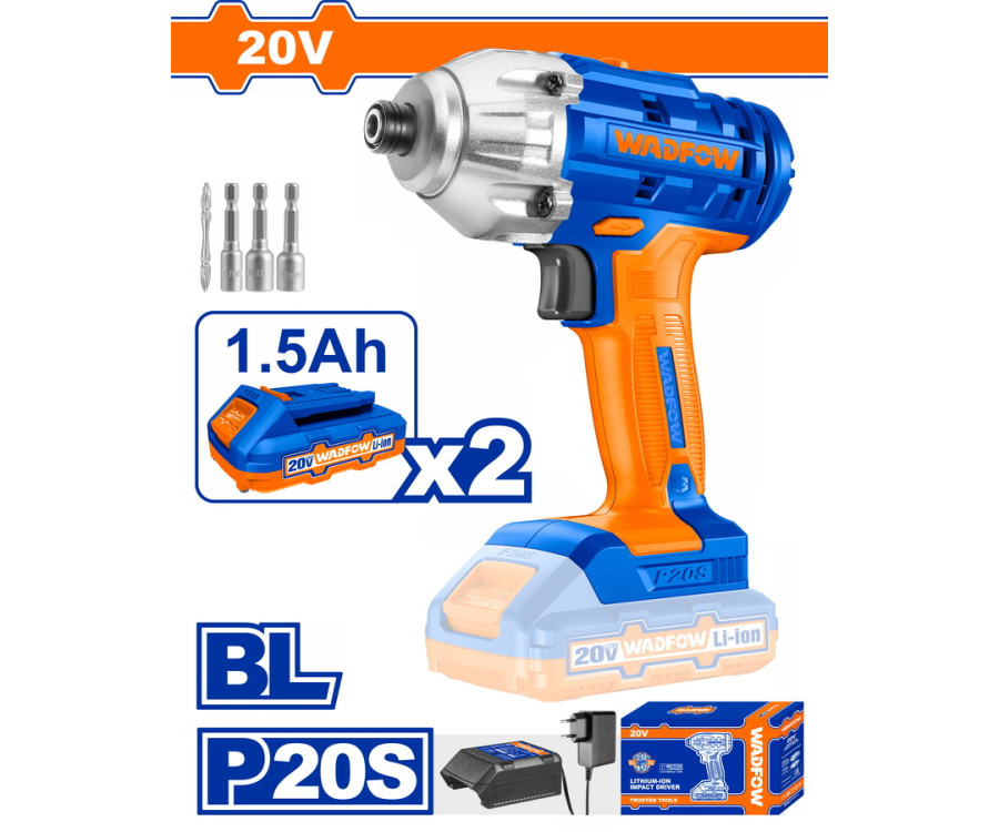 Παλμικό Κατσαβίδι Μπαταρίας Wadfow WCD2512 20V 170Nm Με 2 Μπαταρίες 1.5Ah & Αξεσουάρ