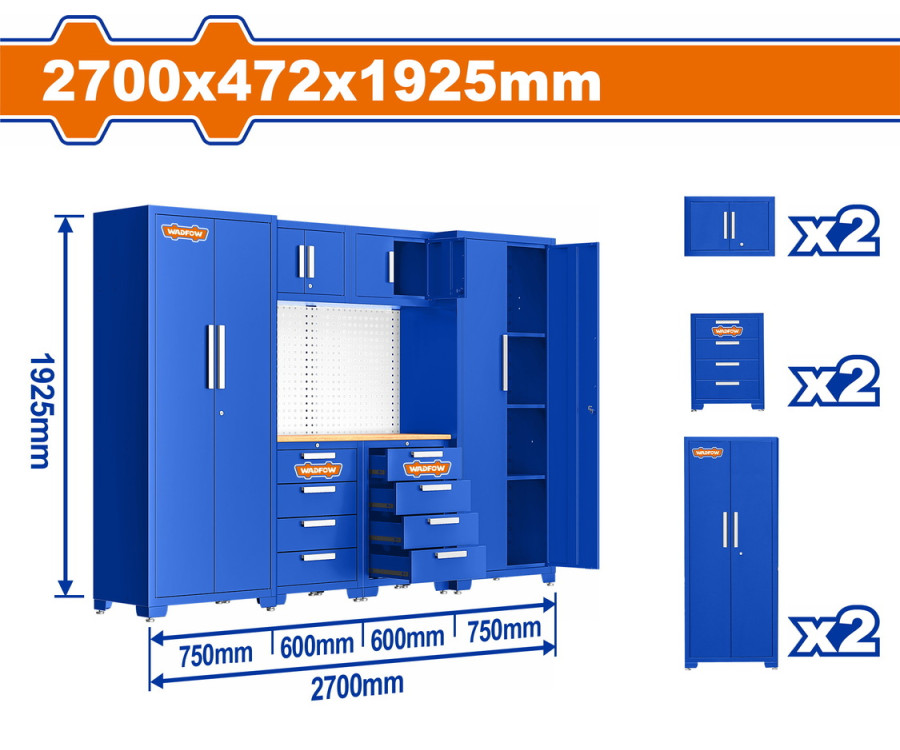 Σετ Αρθρωτές Ντουλάπες Συνεργείου 6 Τεμαχίων Wadfow WCS3A06