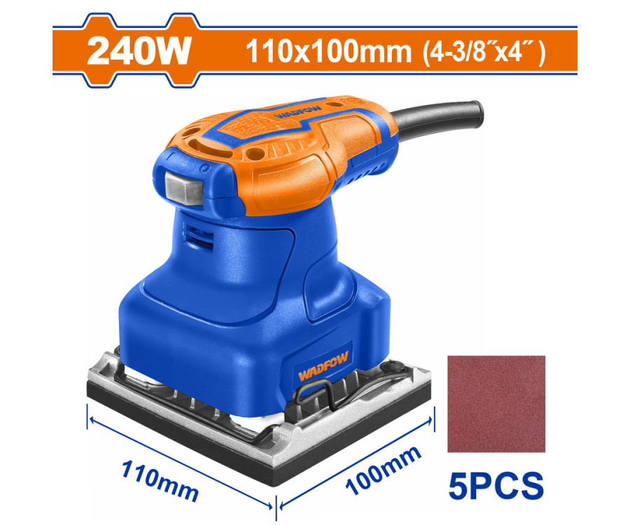 Παλμικό Τριβείο Χούφτας Wadfow WFA1503 240W Με 5 Γυαλόχαρτα & Βάση 110x100mm