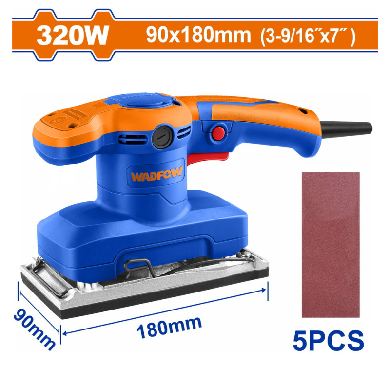 Παλμικό Τριβείο Ρεύματος Wadfow WFA2503 320W Με 5 Γυαλόχαρτα & Βάση 180x90mm