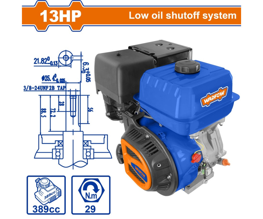 Κινητήρας Βενζίνης 389Cc / 13Hp Σφήνα Wadfow WGNAA188Q