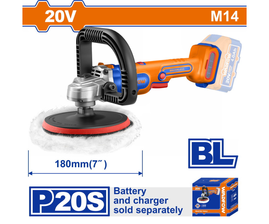 Αλοιφαδόρος Μπαταρίας 20V Brushless 180mm Wadfow WHL1B18 Χωρίς Μπαταρία & Φορτιστή