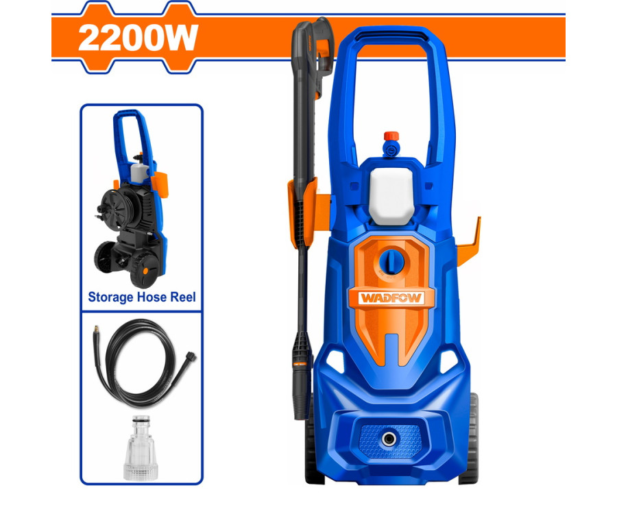 Πλυστικό Νερού Wadfow WHP3A22 2200W 160 Bar Με Πιστόλι, Σωλήνα 5m & Μπουκαλάκι Σαπουνιού