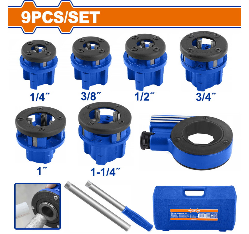 Σετ Φιλιέρες BSPT 1/4" Εως 1-1/4" 9 Τεμαχίων Wadfow Wjk1D61