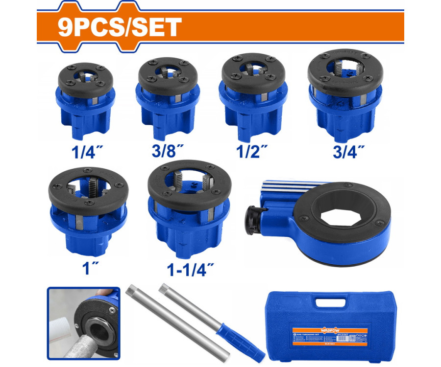 Σετ Φιλιέρες BSPT 1/4" Εως 1-1/4" 9 Τεμαχίων Wadfow Wjk1D61