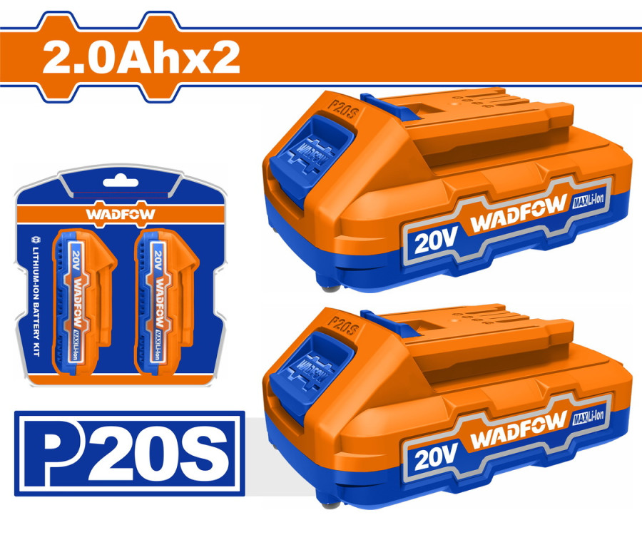 Σετ 2 Μπαταριών Li-Ion 20V / 2Ah Wadfow WLBP520 (WOS240682)