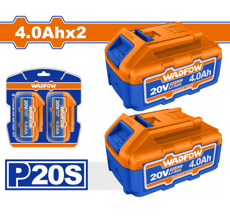Σετ 2 Μπαταριών Li-Ion 20V / 4Ah Wadfow WLBP540 (WOS240685)