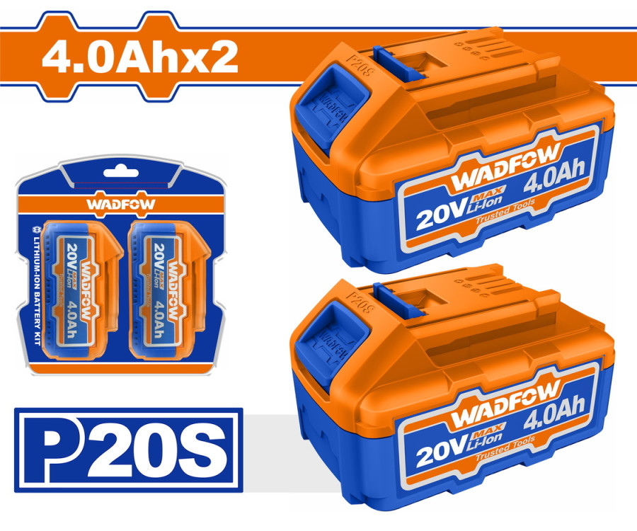 Σετ 2 Μπαταριών Li-Ion 20V / 4Ah Wadfow WLBP540 (WOS240685)