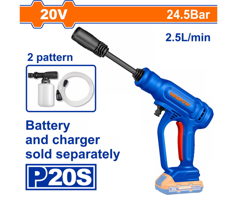 Πλυστικό Νερού Μπαταρίας Wadfow WQX0120 20V 24.5 Bar Χωρίς Μπαταρία & Φορτιστή