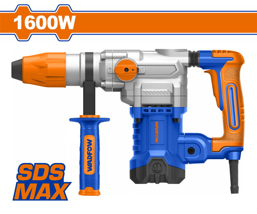 Πιστολέτο Σκαπτικό – Περιστροφικό Wadfow WRH3D38 SDS-Max 1600W 10J Με Καλέμι & Βαλίτσα