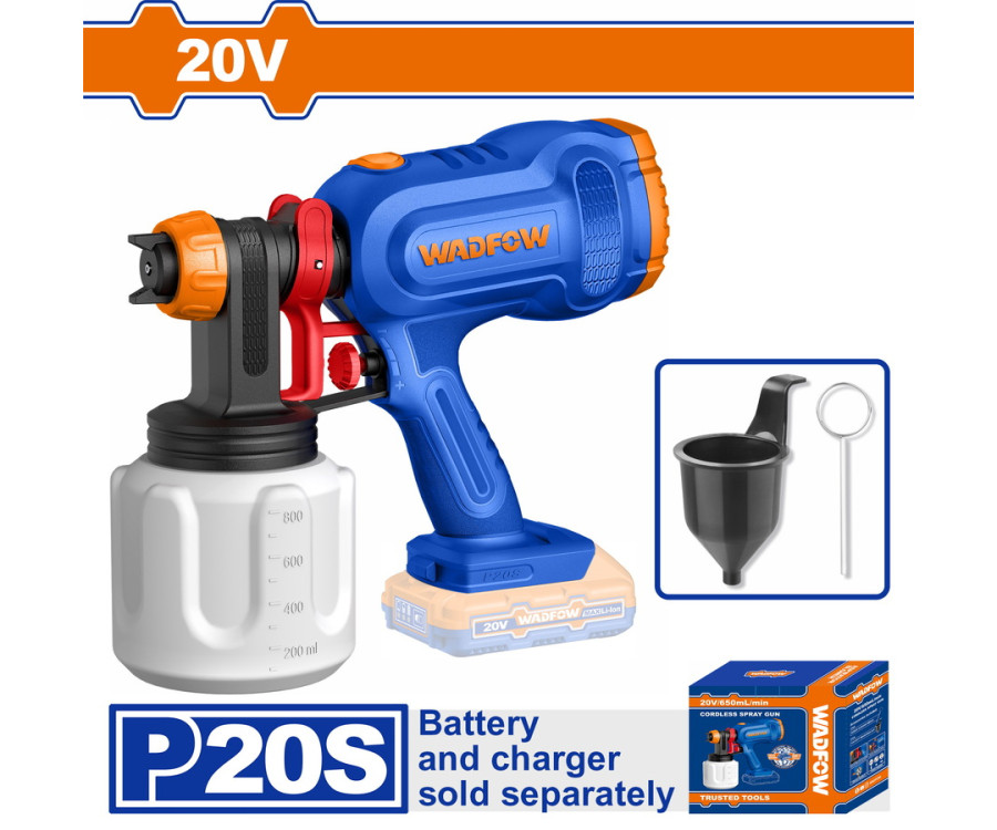 Πιστόλι Βαφής Μπαταρίας Wadfow WSU3066 20V Χωρίς Μπαταρία & Φορτιστή