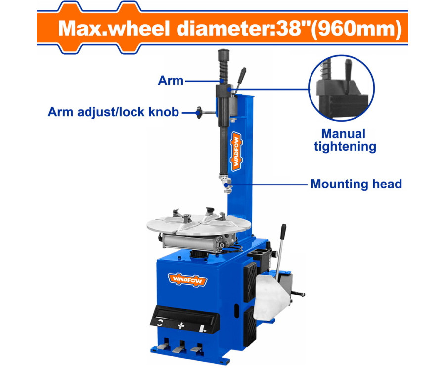 Ημιαυτόματος Ξεμονταριστής Ελαστικών 0.75Kw / 38" Wadfow WTK1A38