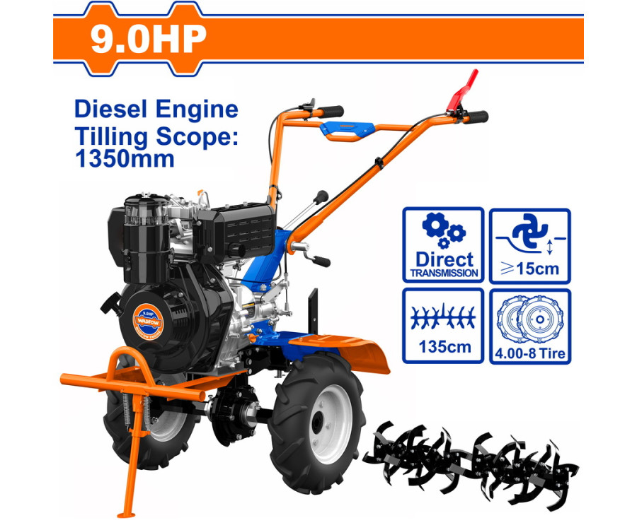 Σκαπτικό Πετρελαίου 9HP 418cc 135cm Κορώνα-Πηνίο Wadfow WTL3A135