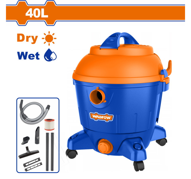 Σκούπα Ξηρής & Υγρής Αναρρόφησης 1200W 40L Wadfow WVR7A40