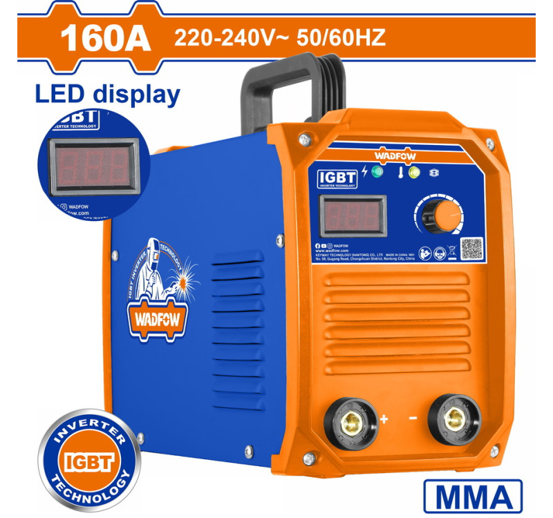 Ηλεκτροκόλληση Inverter 230V / 160A – 60% Κύκλος Λειτουργίας Wadfow WWD31601