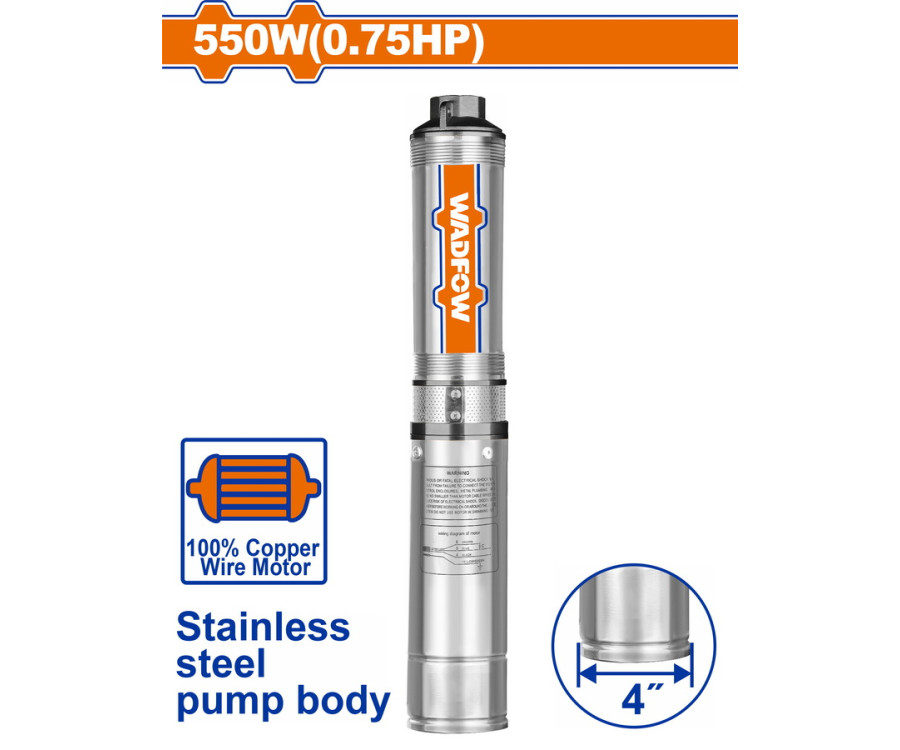 Υποβρύχια Αντλία Πηγαδιών Inox 4" 550W 0.75HP Wadfow Wwpda02