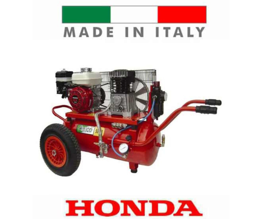 Αεροσυμπιεστής Βενζινοκίνητος 50 Λίτρα, Honda 5,5HP, FIAC 360lt/min, Ιταλικής Κατασκευής