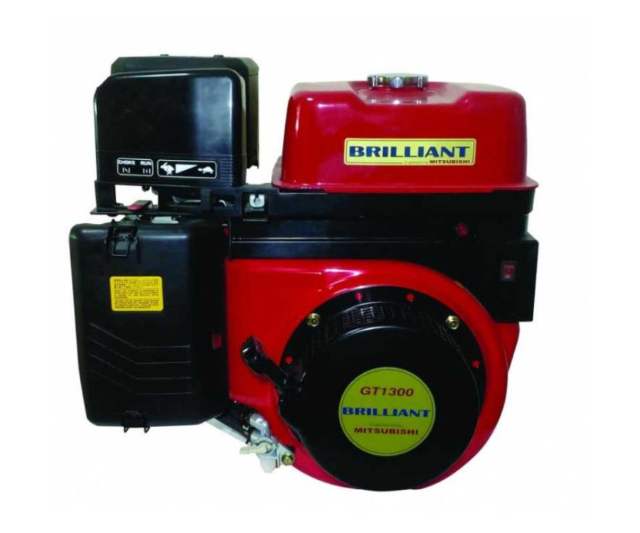 Κινητήρας Βενζίνης 13HP Brilliant GT1300 με Μίζα, by Mitsubishi , Άξονας 25,4mm με Σφήνα