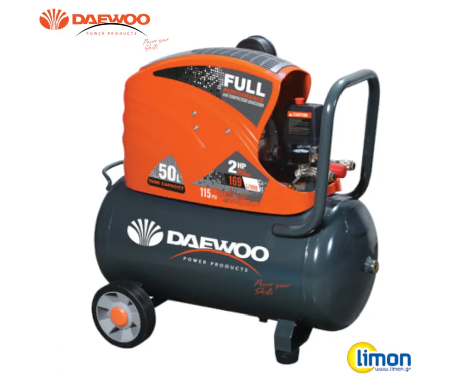 Αεροσυμπιεστής Daewoo DAAC50D, 50lt, 2.0HP, 8bar
