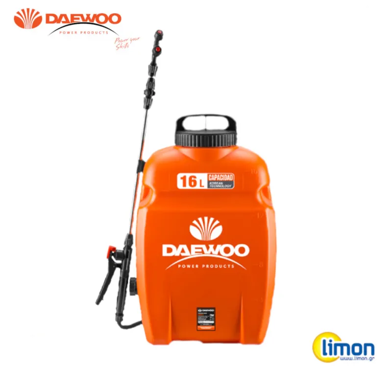 Ψεκαστήρας Πλάτης Μπαταρίας 16lt, Daewoo DAPS16-B, με Μπαταρία & Φορτιστή