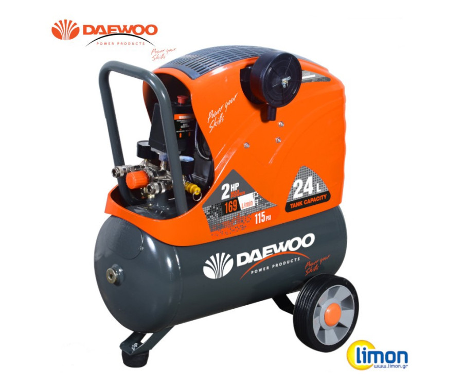 Αεροσυμπιεστής Daewoo DAAC24DN, 24lt, 2.0HP, 8bar – Κωδ. 24152