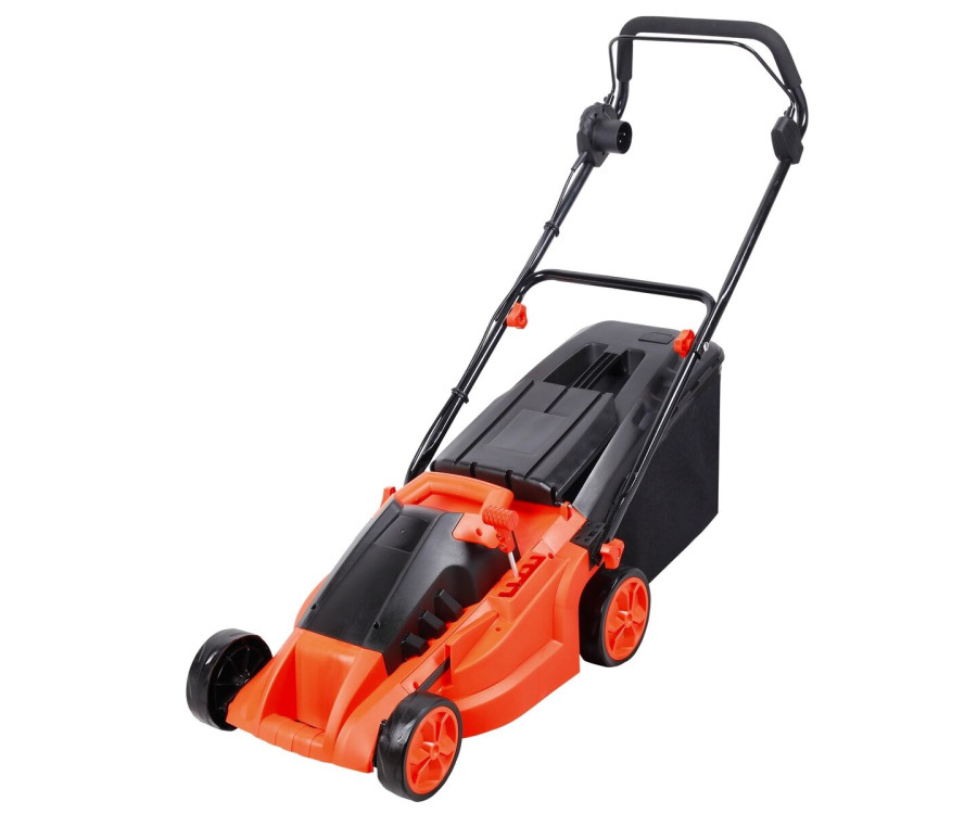 Χλοοκοπτικό Μηχάνημα Ηλεκτρικό GREENLION 2F6123Α 1400W Ωθούμενο με Κάδο 45L Δίχτυ